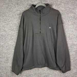 Big Dogs Mens Gray Quarter Zip Pullover Sweatshirt‎ Dog Logo Sweater L